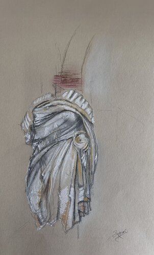 Buccino - a Roman robe by Sonja Kalmanfi, Painting for Sale on Select