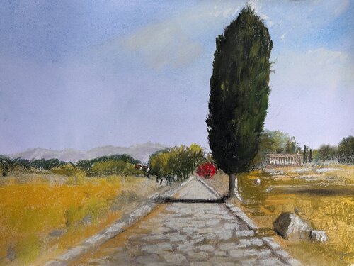 Via Sacra - Towards the Mediterranean by Sonja Kalmanfi, Painting for Sale on Select