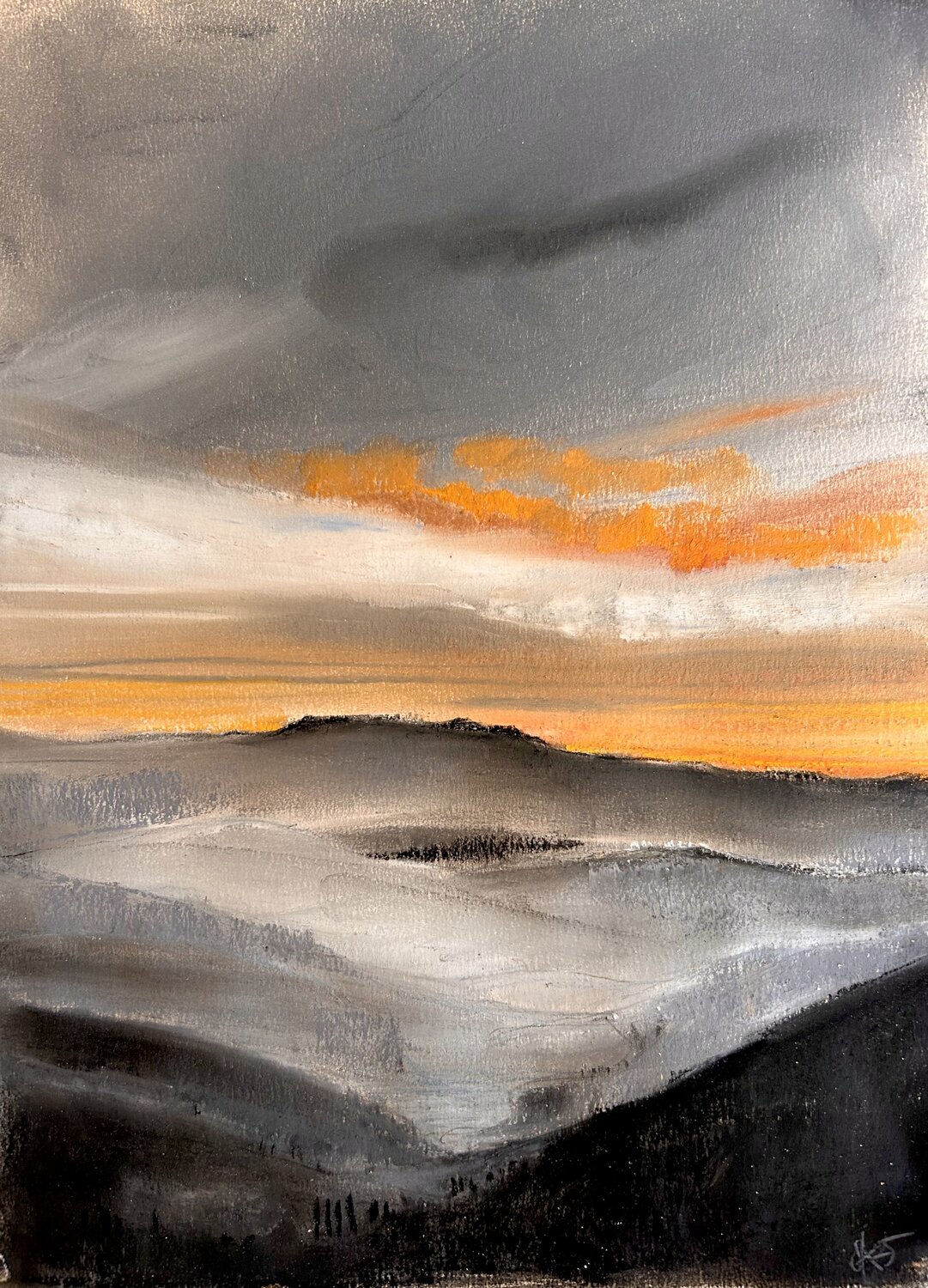 Nella distanza - da Rutino al Monte Gelbison Sonja Kalmanfi Original painting for sale