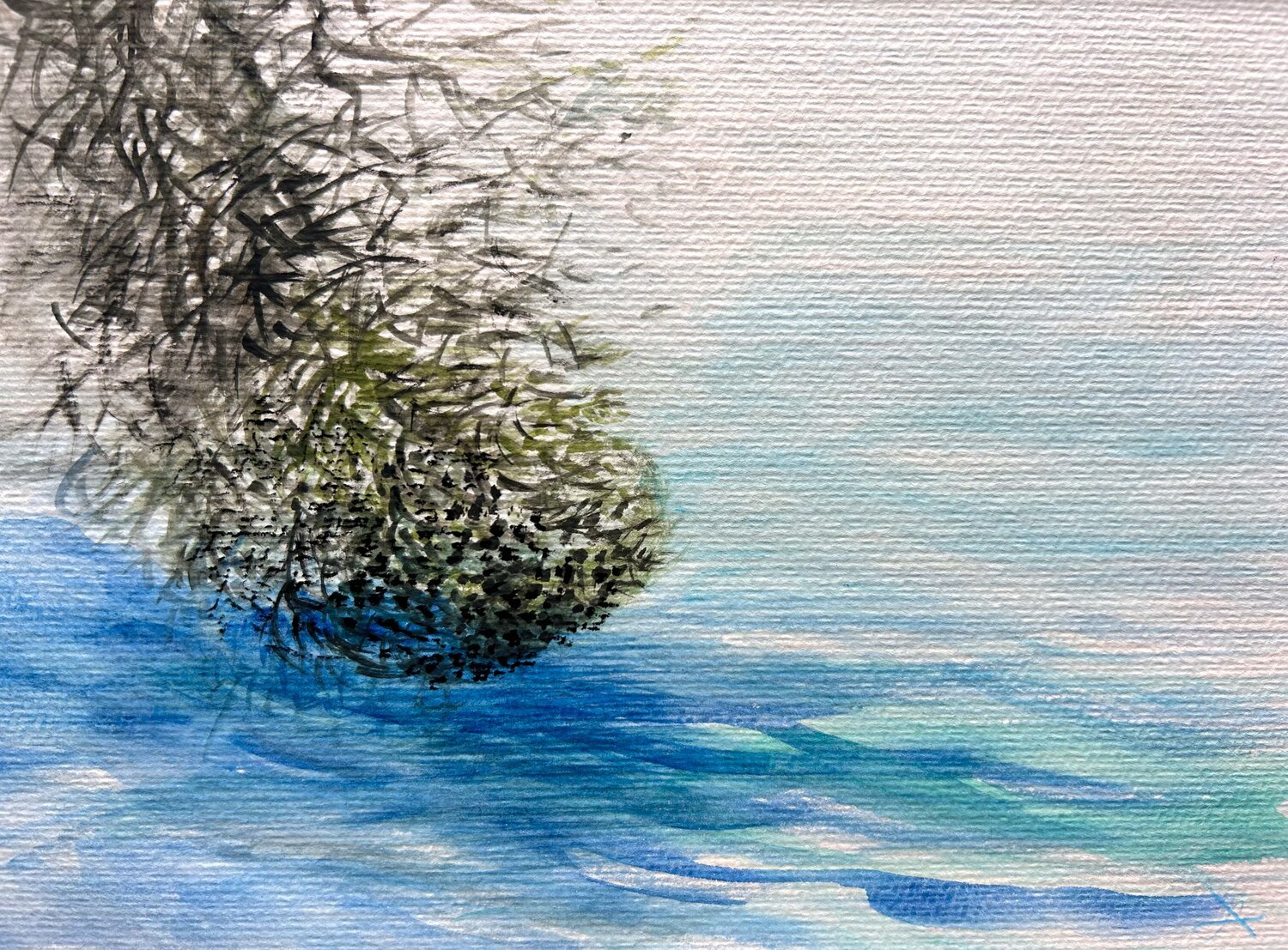 Acqua calma - Punta Licosa Sonja Kalmanfi Original painting for sale