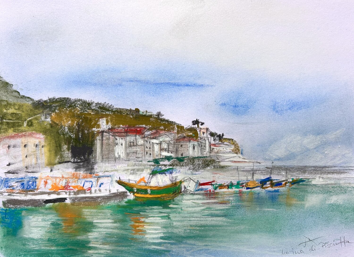 Marina di Pisciotta - Cilento Sonja Kalmanfi Original painting for sale
