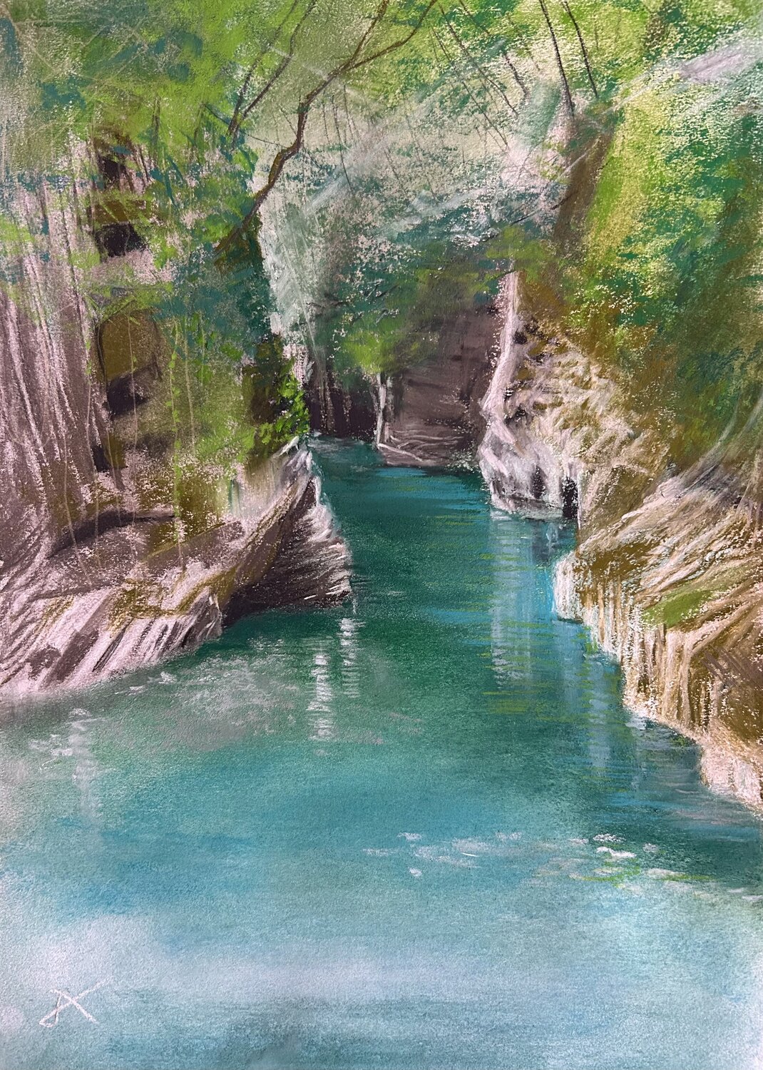 Cola del Mingardo - Rofrano Sonja Kalmanfi Original painting for sale