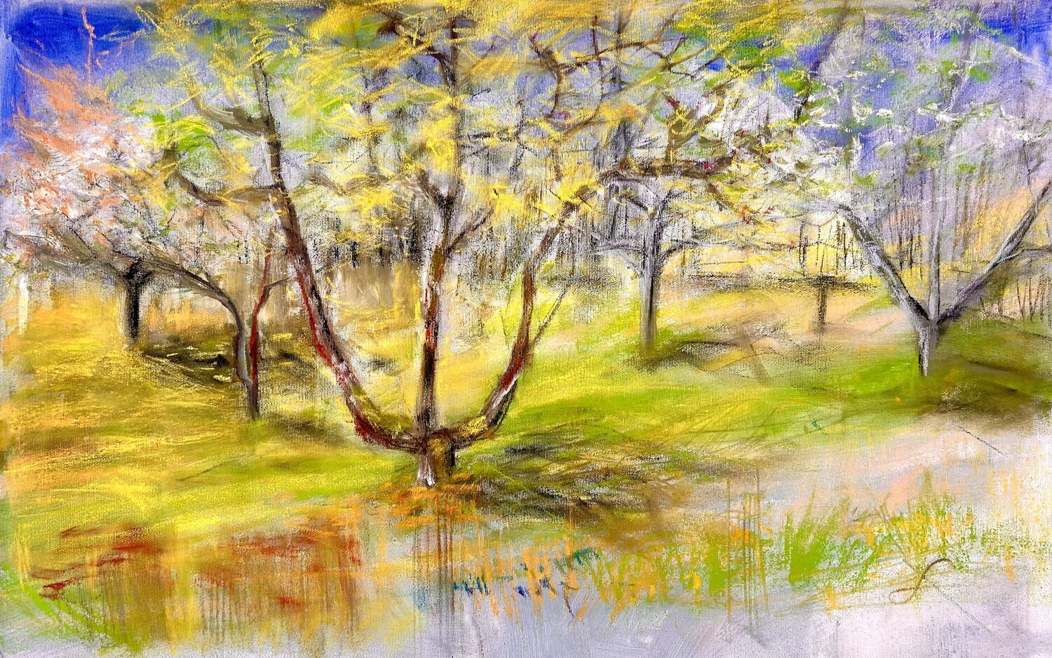 Il giardino - Garden in the Mediterranean Light Sonja Kalmanfi Original painting for sale