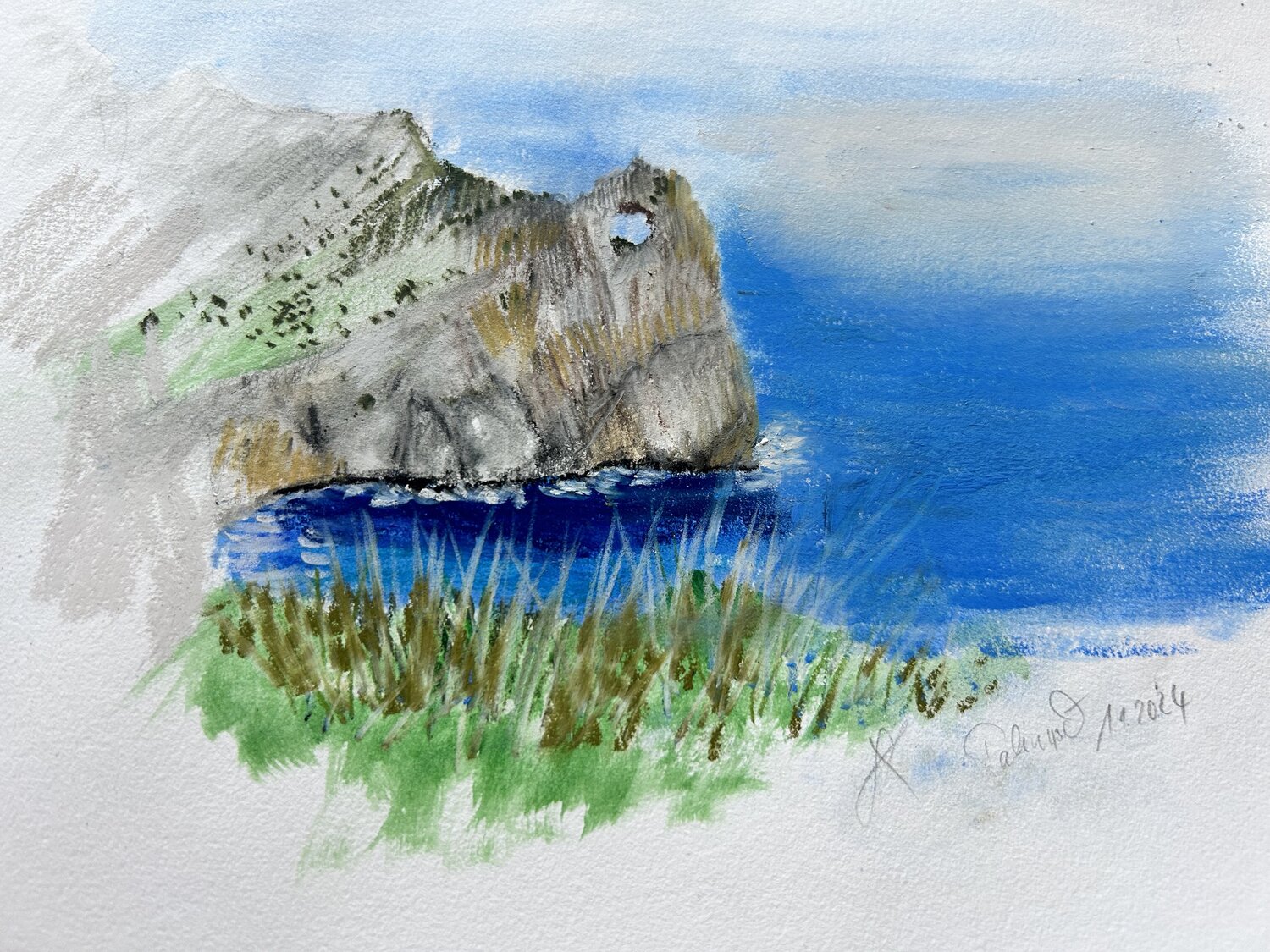 Cala Fetente - Capo Palinuro Sonja Kalmanfi Original painting for sale