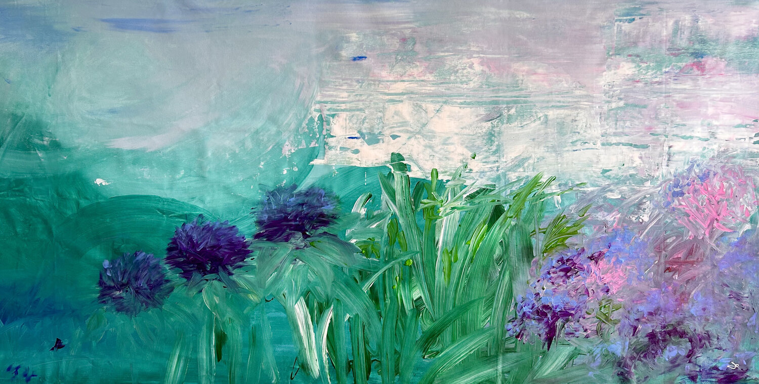 Shades of Mediterranean Purple - Villa Cerone Sonja Kalmanfi Original painting for sale