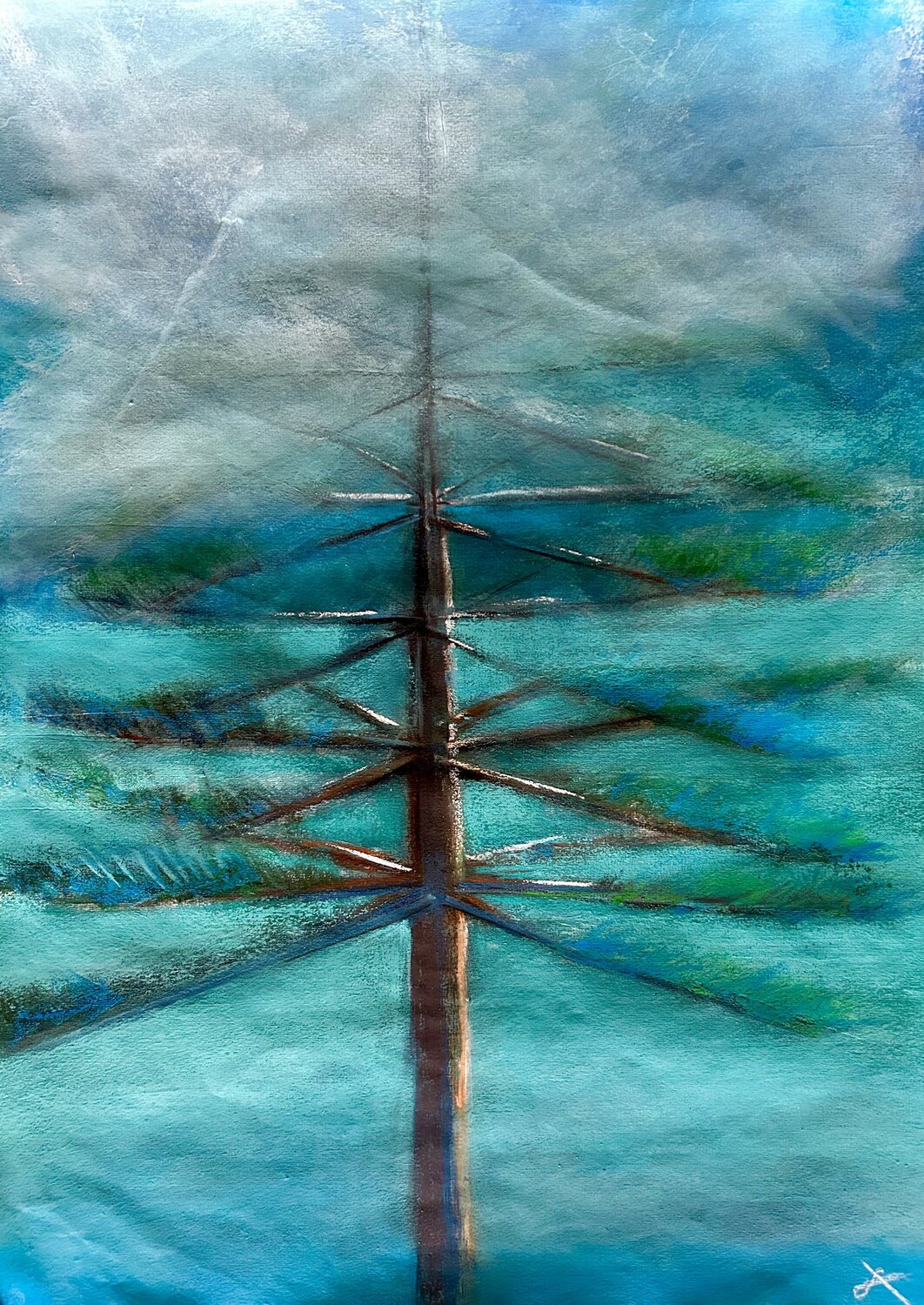 Between Sky and the Mediterranean Sonja Kalmanfi Original painting for sale