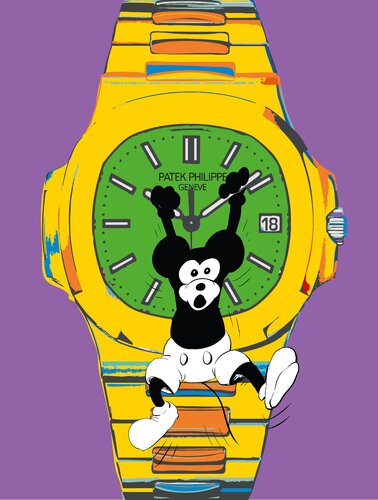 Patek Phillipe Mickey Yellow by Olaf Neumann, Painting for Sale on Select