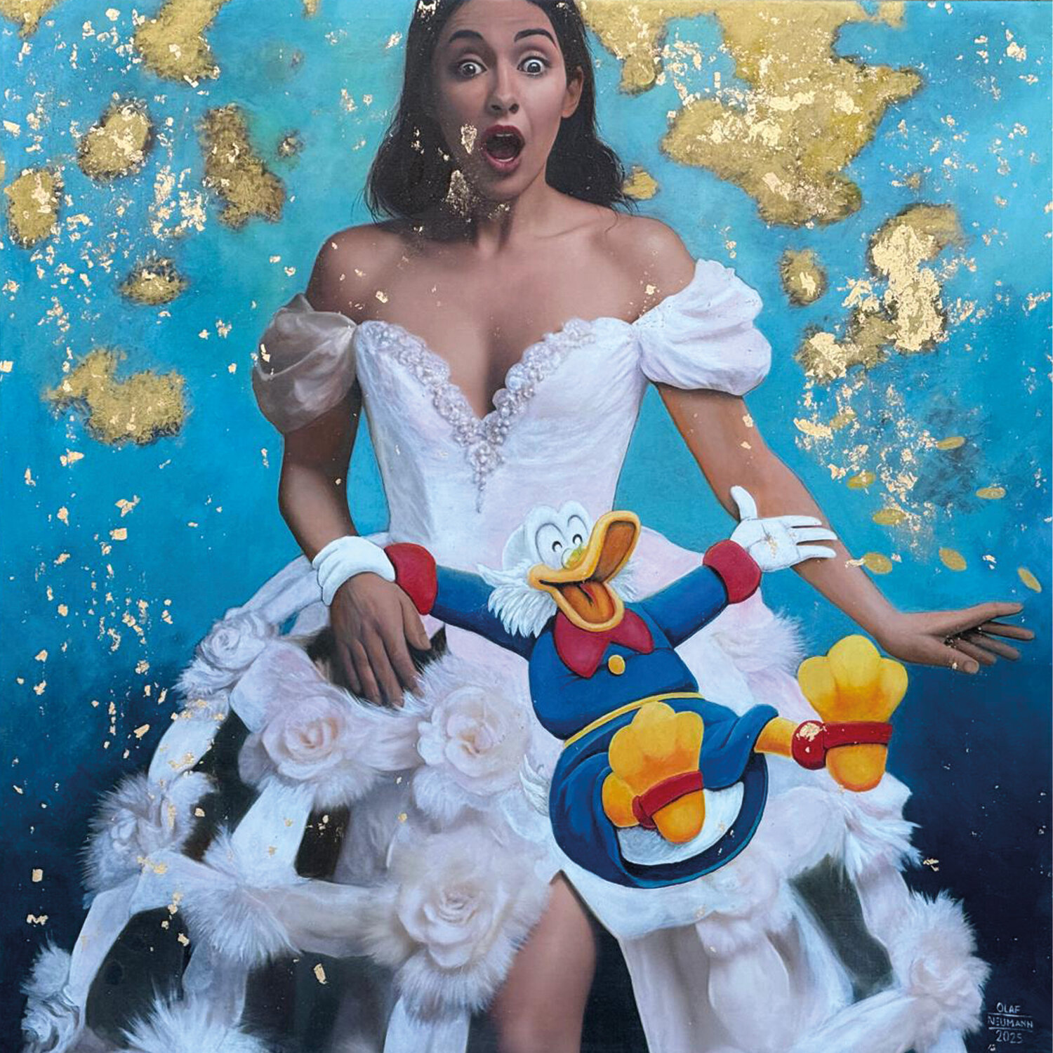 Me2-Snowwhite and Mc Scrooge Olaf Neumann Original painting for sale