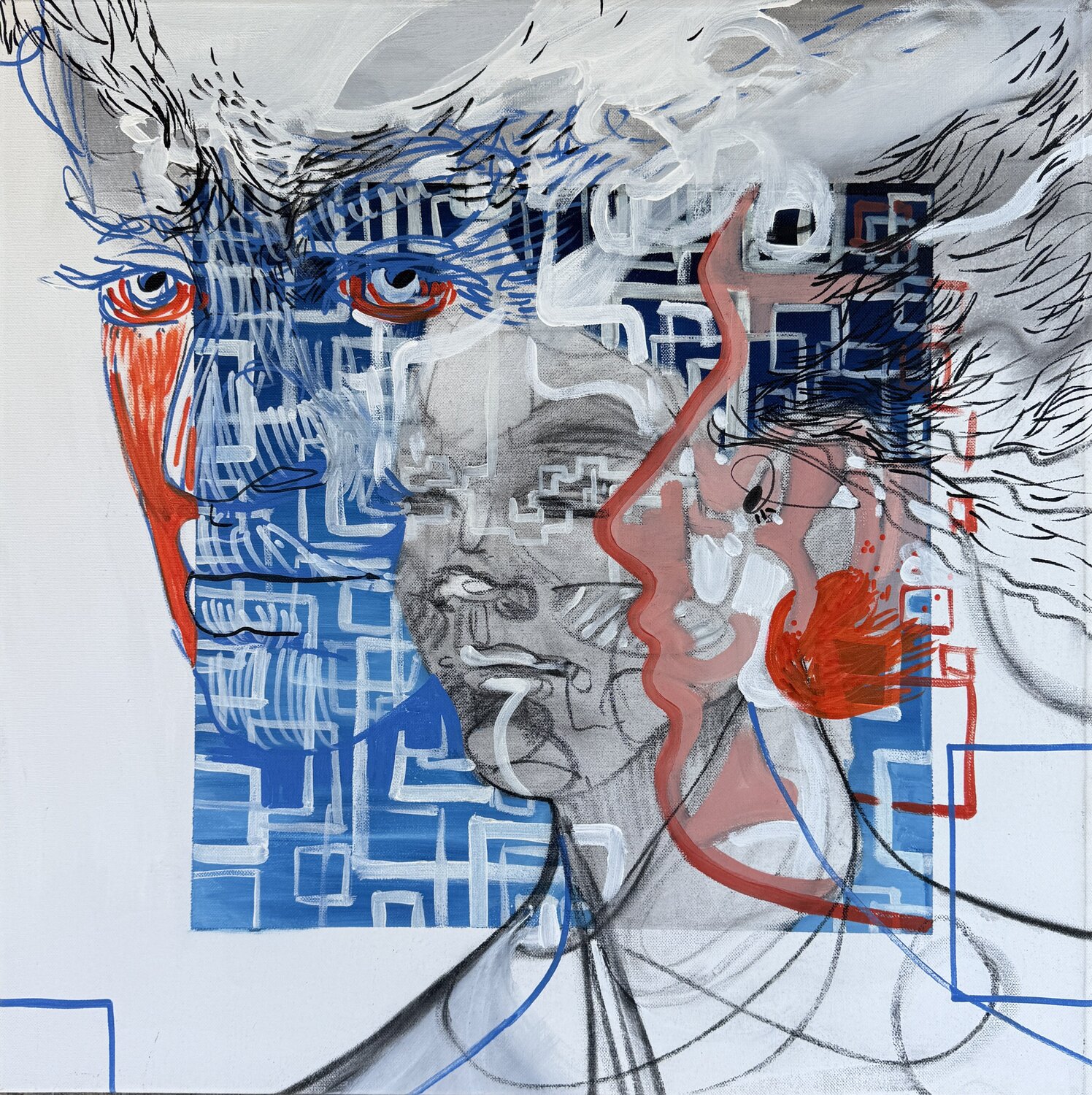 Passing Faces Andreea Bianca Velcsov Original painting for sale