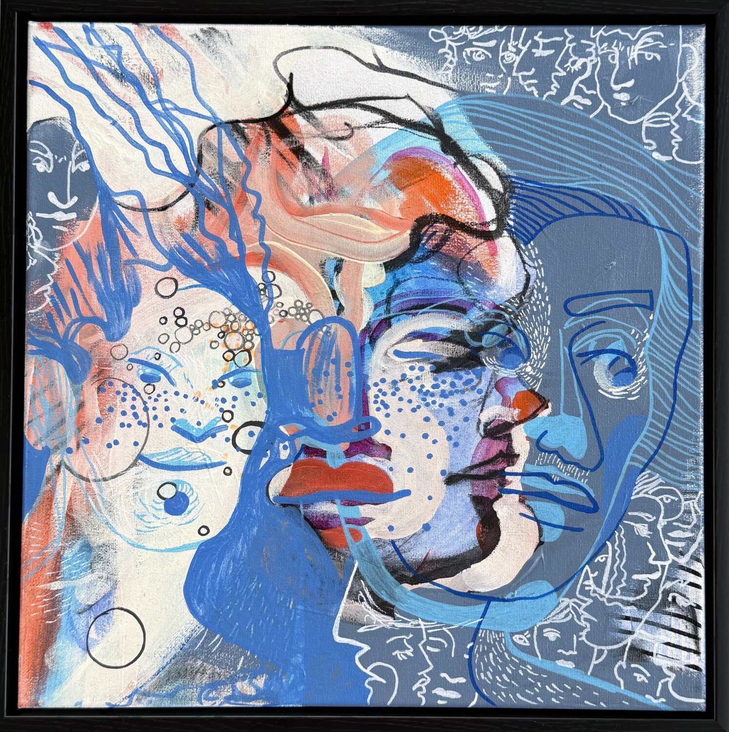 Blue in Suspension Andreea Bianca Velcsov Original painting for sale