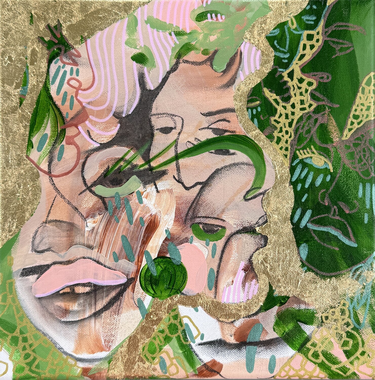 Golden Andreea Bianca Velcsov Original painting for sale