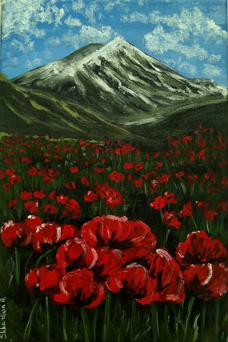 Where Poppies Bloom by Anna Shkarban, Painting for Sale on Select