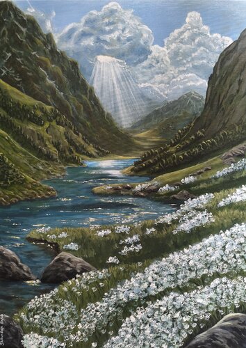 Valley of Light by Anna Shkarban, Painting for Sale on Select