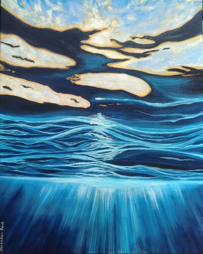 Between Two Worlds by Anna Shkarban, Painting for Sale on Select