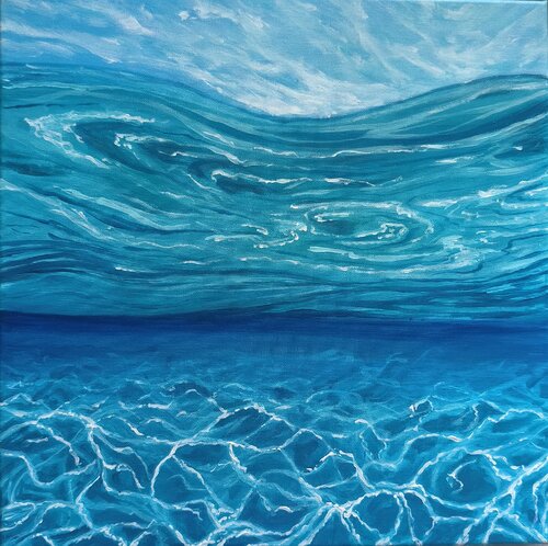 between the sky and the deep by Anna Shkarban, Painting for Sale on Select