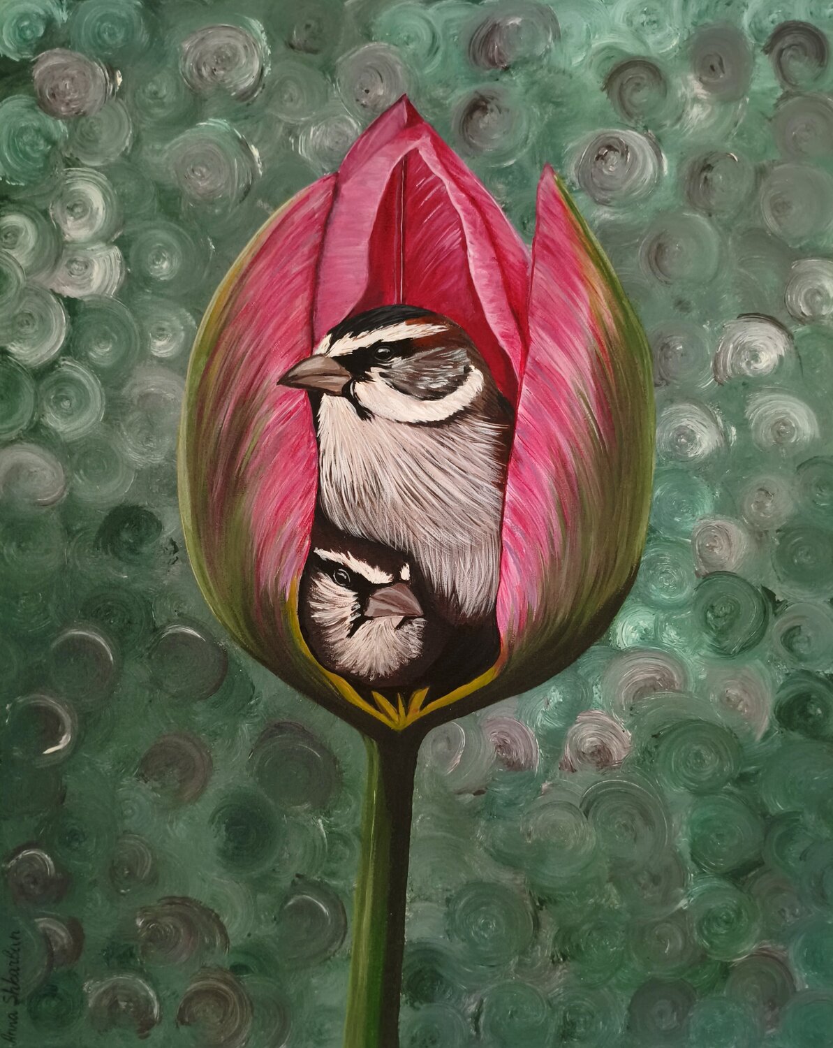 In the Heart of Spring Anna Shkarban Original painting for sale