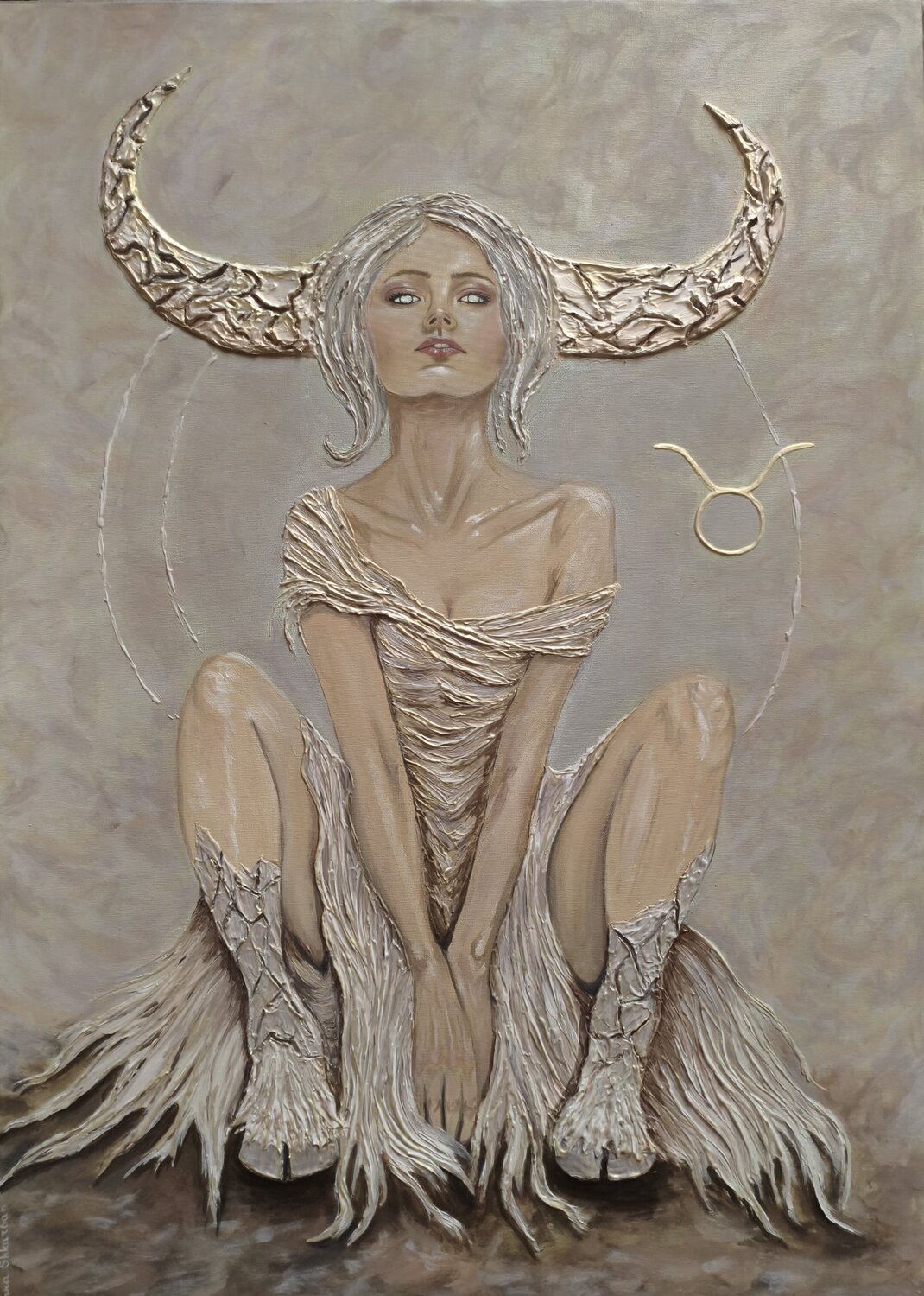 Taurus: Earth's Quiet Strength Anna Shkarban Original painting for sale