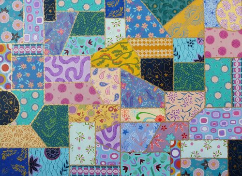 Patchwork Cerceta by María Martínez Araujo, Painting for Sale on Select