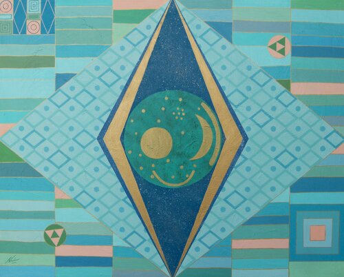 Disco Celeste by María Martínez Araujo, Painting for Sale on Select