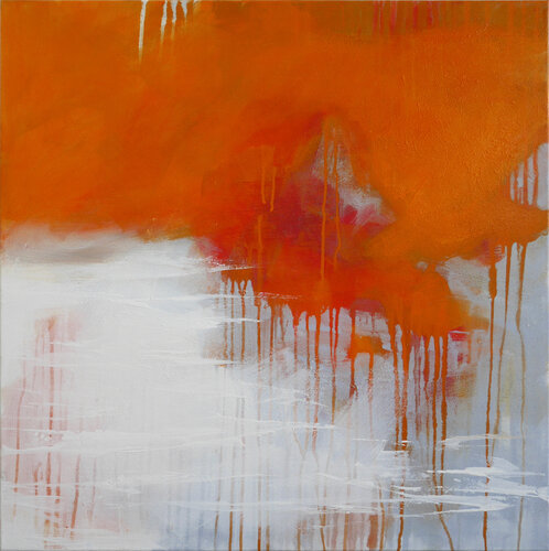 Orange-Lichtblau 1 by Tanja Robisch, Painting for Sale on Select