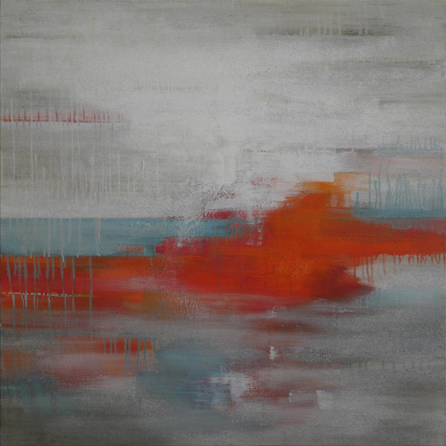 Asche Rot Türkis Tanja Robisch Original painting for sale