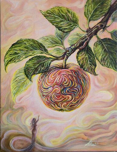 The Temptation of the Apple by Alla Ostrovsky, Painting for Sale on Select