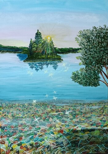 Edelsteinstrand in Fantasialand by Betty Dienel, Painting for Sale on Select