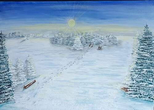 Erste Winterlandschaft by Betty Dienel, Painting for Sale on Select
