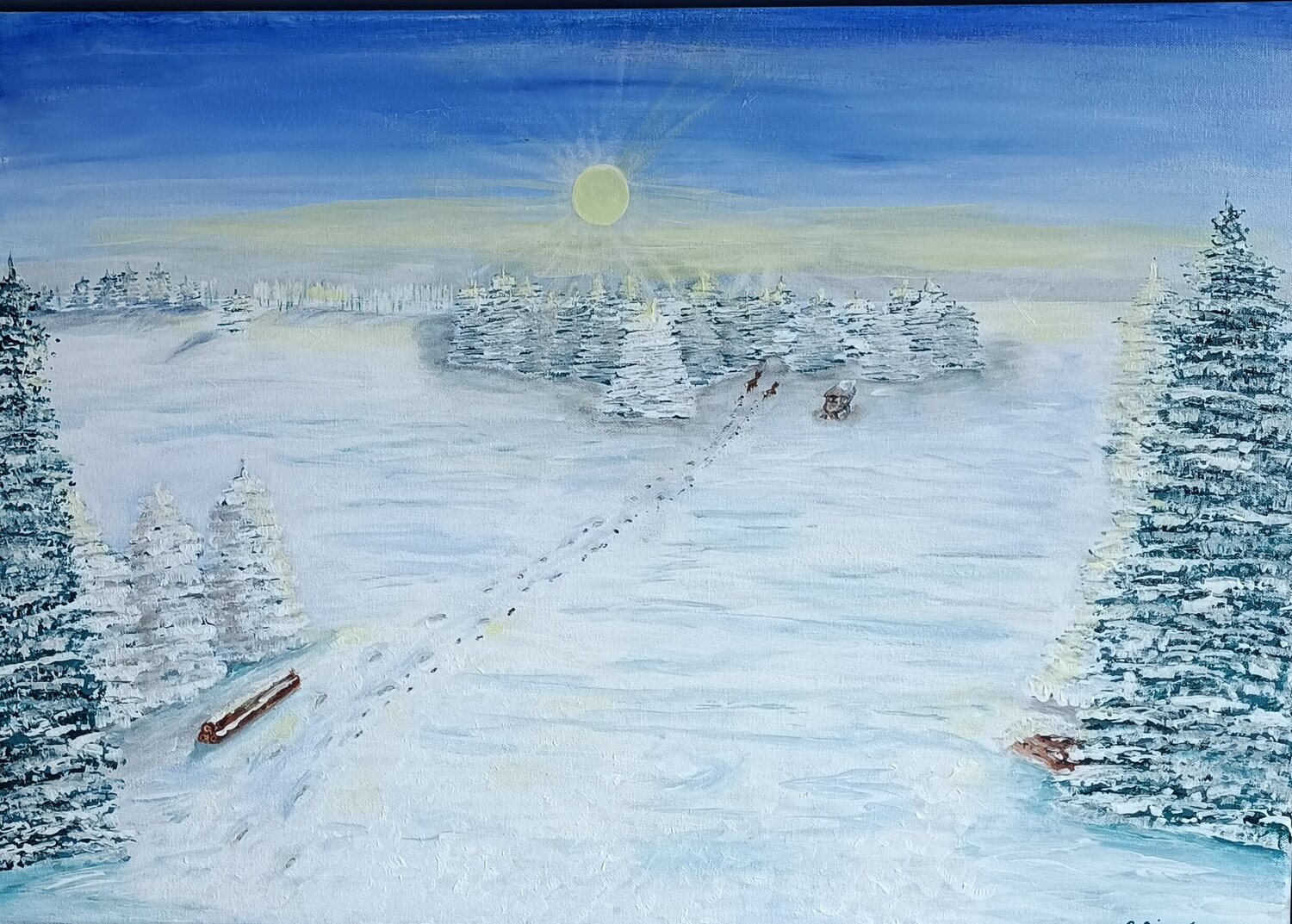 Erste Winterlandschaft Betty Dienel Original painting for sale