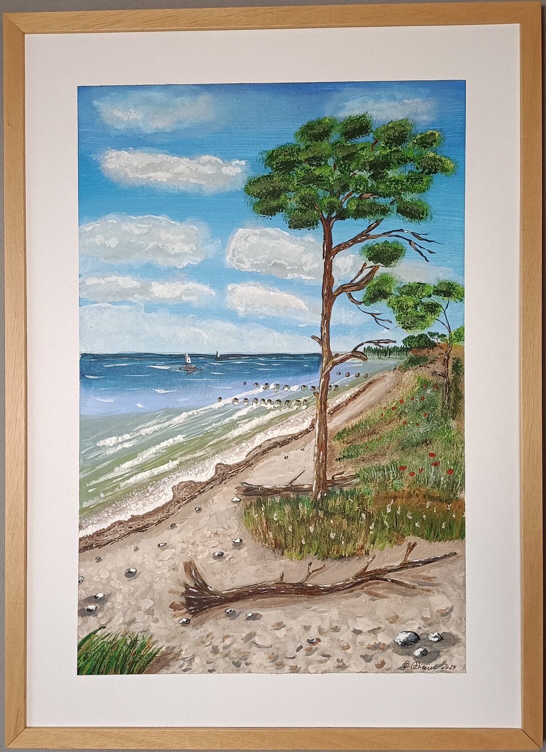 Windgeflüster- erste Seelandschaft Betty Dienel Original painting for sale