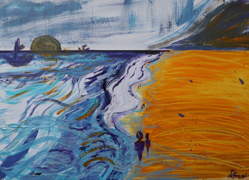 The Golden Shore by Lhandy, Painting for Sale on Select
