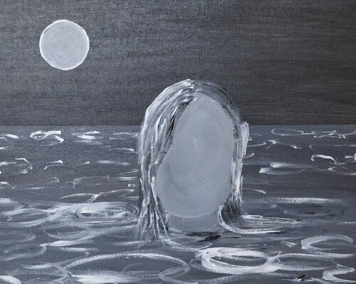 Alone - Surrealistic Seascape by Lhandy, Painting for Sale on Select
