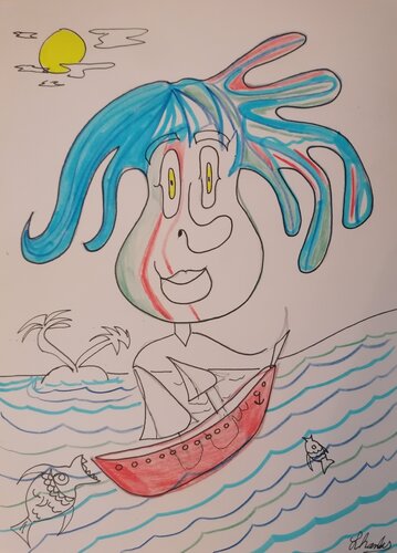 Octopus Sailor by Lhandy, Drawing for Sale on Select