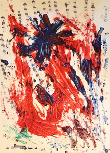Abstract Passion - Acrylic On Paper by Lhandy, Painting for Sale on Select