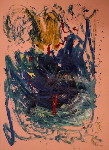 Dramatic Joy - Abstract Acrylic On Paper by Lhandy, Painting for Sale on Select