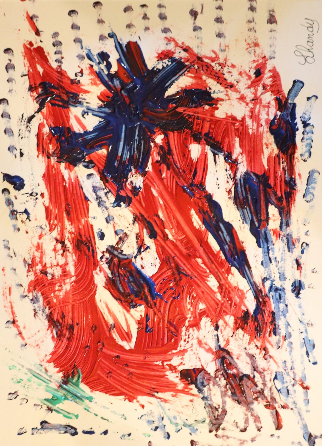 Abstract Passion - Acrylic On Paper Lhandy Original painting for sale