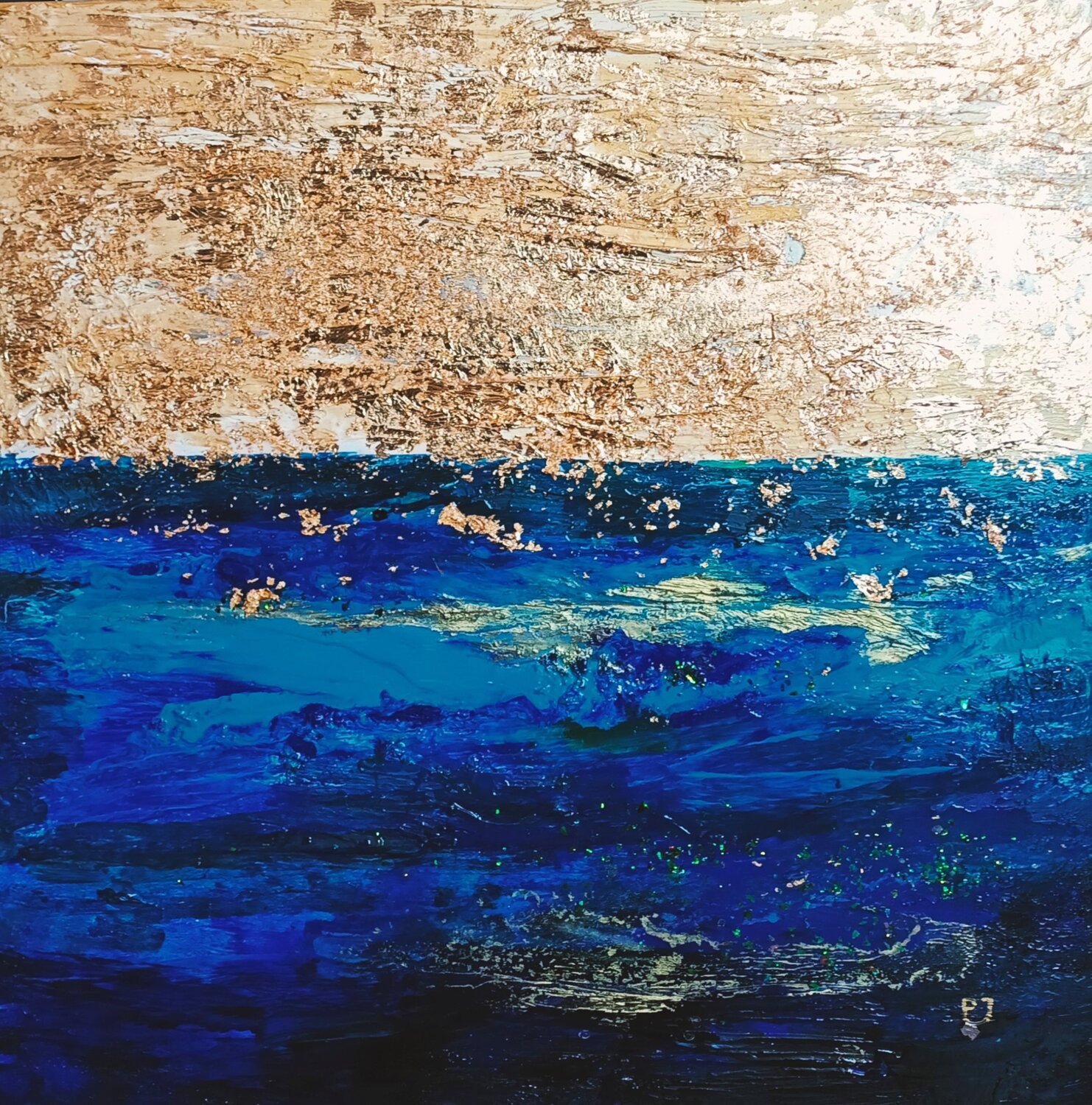 Azure bloom. Joanna Pyrskala Original painting for sale