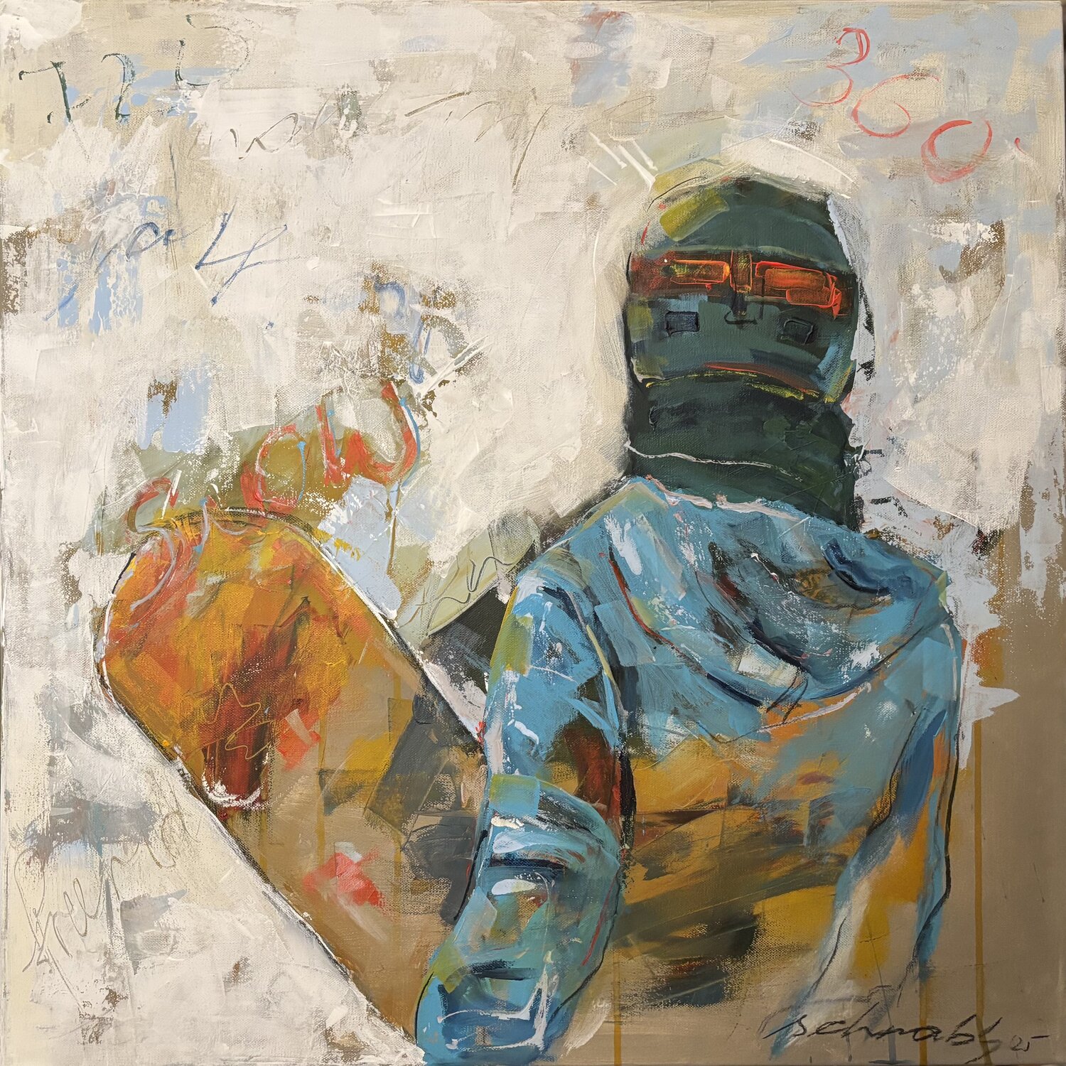 Snowboard I Tanja Schnabl Original painting for sale