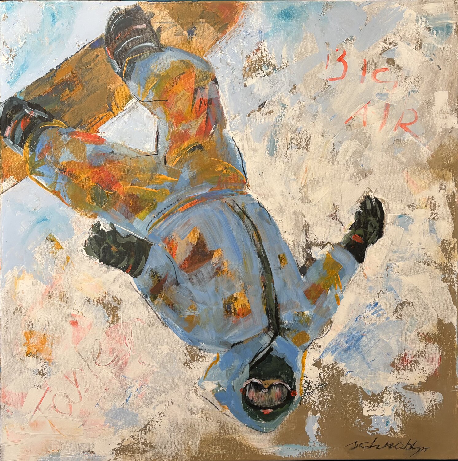 Snowboard III Tanja Schnabl Original painting for sale
