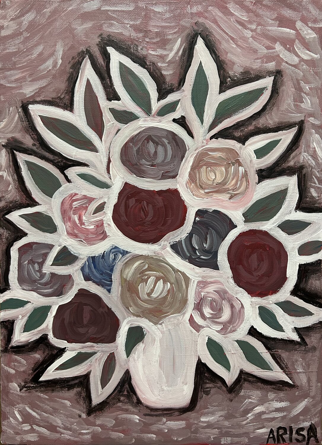 薔薇 アリサ オオツカ Original painting for sale