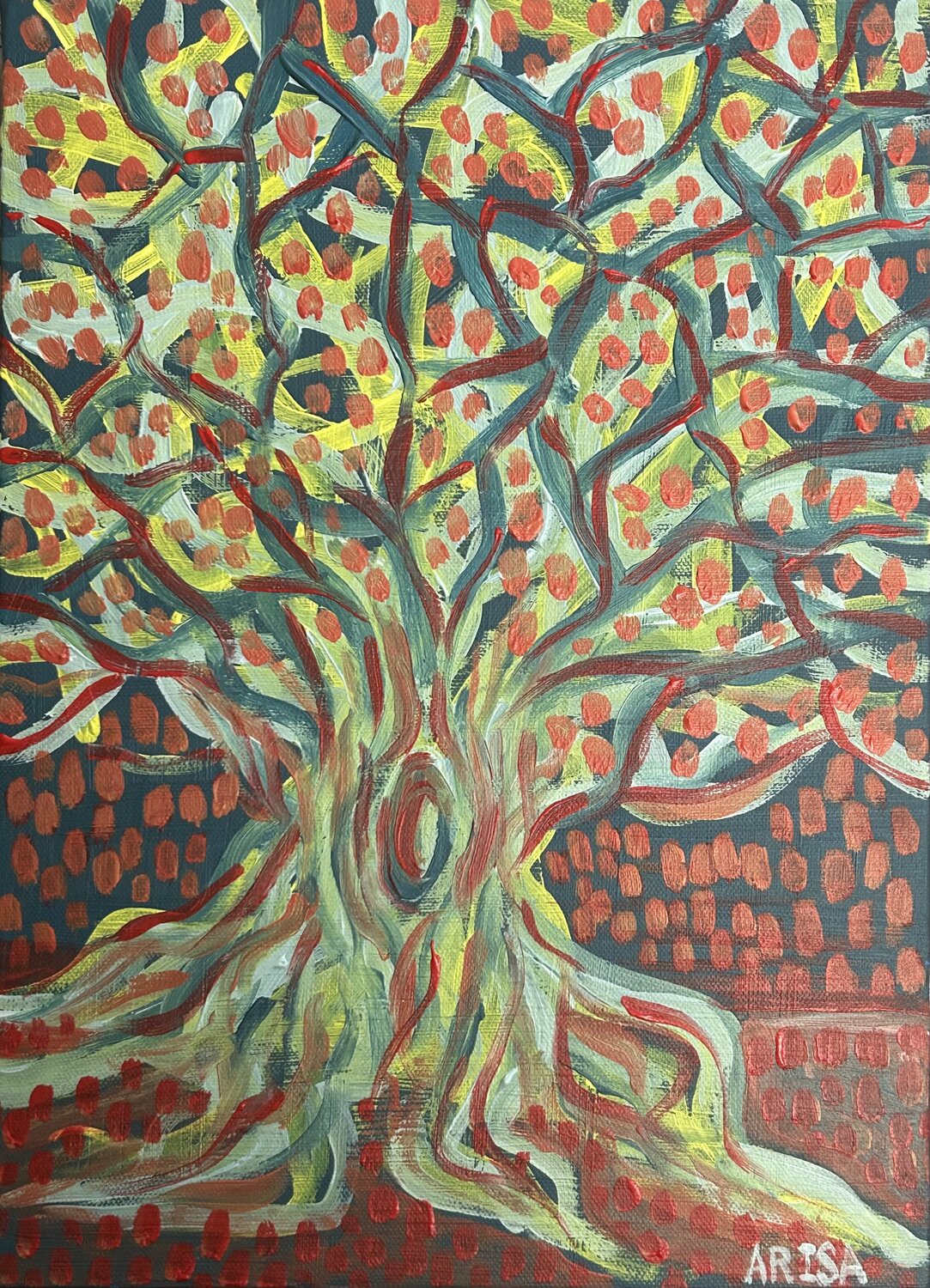 蜜柑の木 アリサ オオツカ Original painting for sale