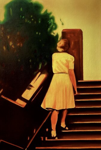 I seen her on the stairs (and I couldn't help but follow) by walter dermul, Painting for Sale on Select