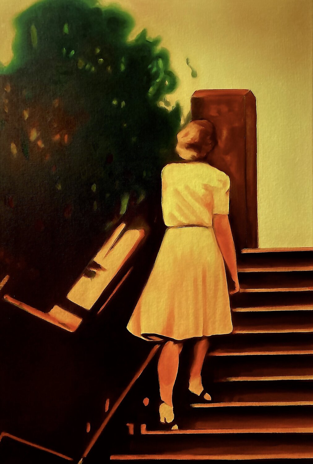 I seen her on the stairs (and I couldn't help but follow) walter dermul Original painting for sale