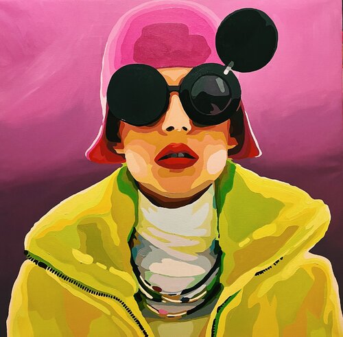 Pink hat by Nana Artamonova, Painting for Sale on Select