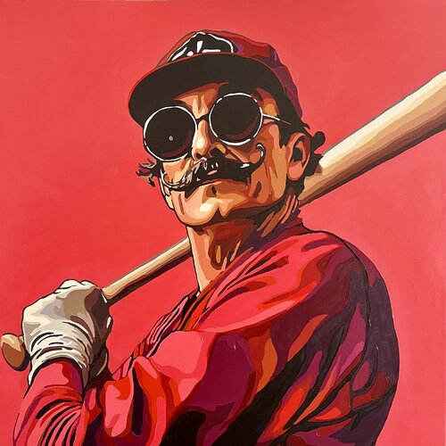 Dalí League. Juego de bigotes. by Nana Artamonova, Painting for Sale on Select
