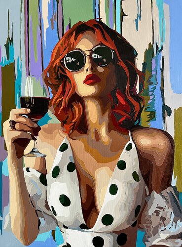 Wine and sun by Nana Artamonova, Painting for Sale on Select