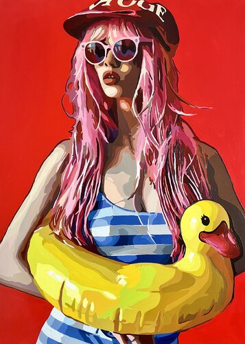 Let’s Go for a Swim! by Nana Artamonova, Painting for Sale on Select