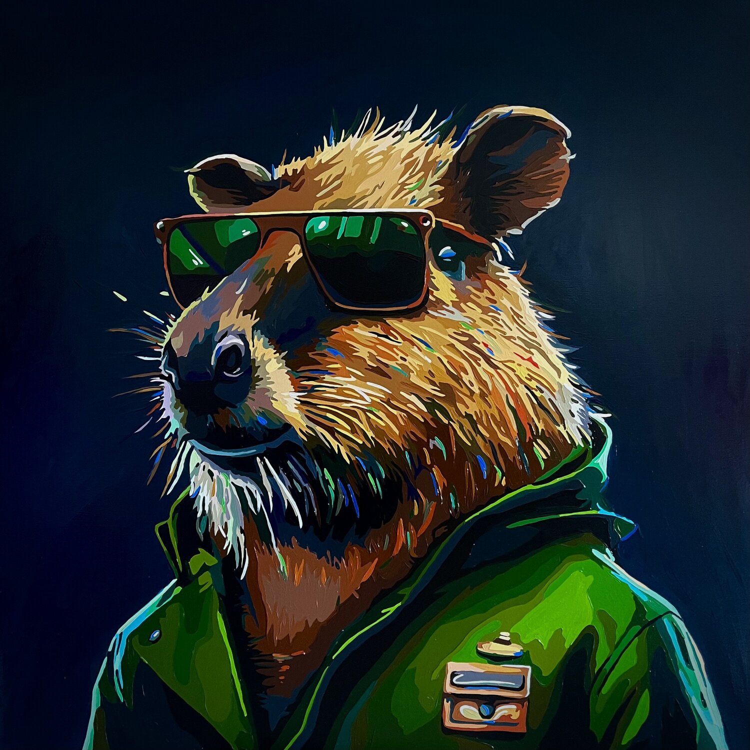 Commander Capybara Nana Artamonova Original painting for sale