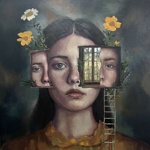 MI VENTANA DA A UN JARDÍN by Gema Alvaro, Painting for Sale on Select