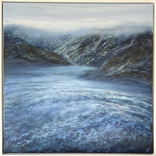 Fjord in Mist by Ulrike Schmelter, Painting for Sale on Select